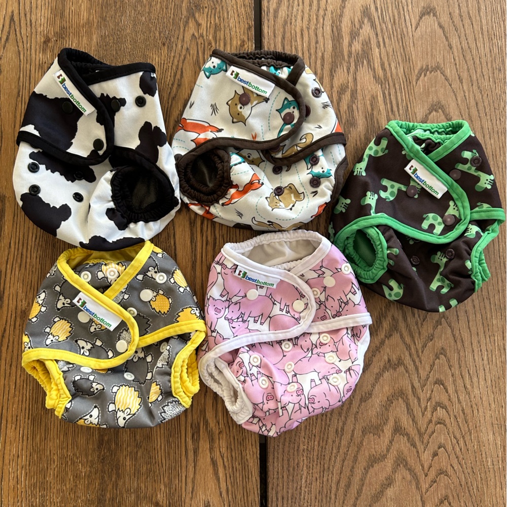 Best Bottom Eco Friendly Reusable Diaper Covers with Waterproof Gussets - ALL 5